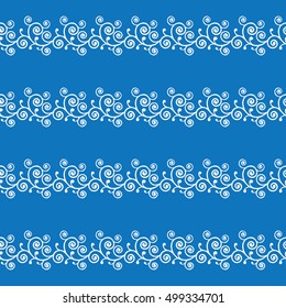 Abstract blue curve seamless pattern