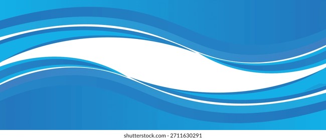 Abstract blue curve shape design for template vector
