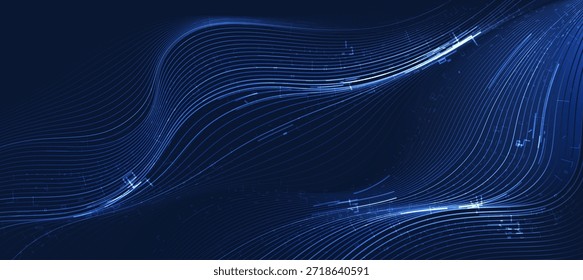 Tecnología azul Abstractas de la curva con el Anuncio moderno de la tecnología, concepto corporativo del negocio, fondo abstracto de alta tecnología para el negocio de la presentación o el cartel del acontecimiento de la tecnología EPS 10