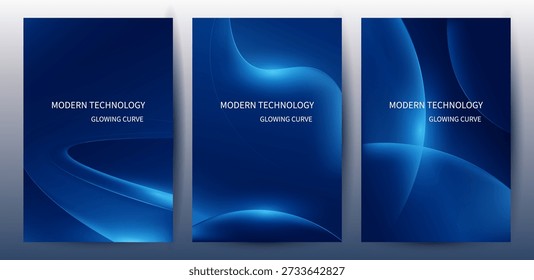 Póster Tecnología curva azul
