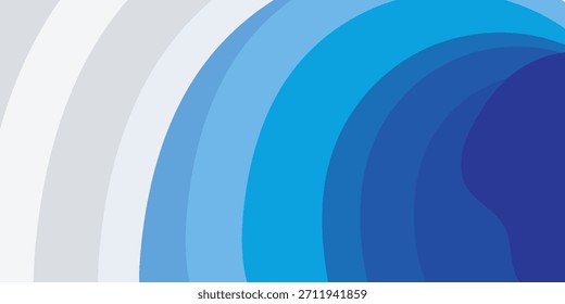 Fondo de capa curvada azul Abstractas. Diseño minimalista moderno del degradado