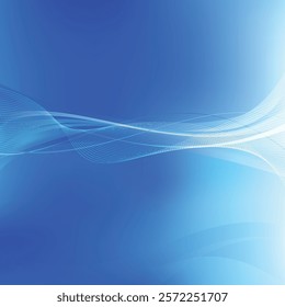 Abstract Blue Curved Lines Background