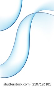 Abstract blue curved waved lines. Smoke. Design element. Vector illustration.