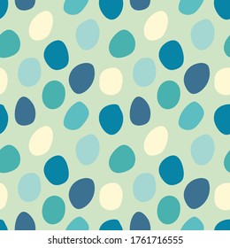 Abstract blue, cyan and light green seamless vector pattern. Editable rocks EPS10 print for apparel, textile, fabric. 