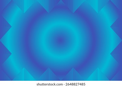 Abstract blue and cyan radial gradient background. Texture with circular lines. Vivid circle pattern. Vektor