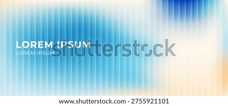 Abstract blue cyan turquoise light gradient background. Translucent geometric shapes, vertical bar pattern. Smooth light transitions and soft glow. Modern ripple texture backdrop. Vector illustration