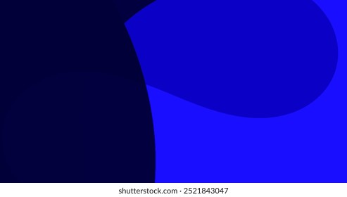 Abstrakter blauer und dunkelblauer Hintergrund mit gekrümmten Formen.
