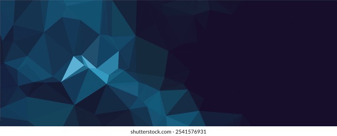 Abstract blue and dark blue geometric background with a dark blue gradient.