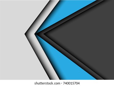 Abstract blue dark gray arrow design modern futuristic background vector illustration.