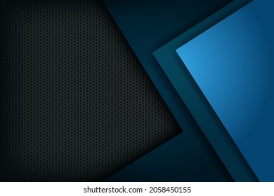 abstract blue dark overlap dimension layers with circle texture background. eps10 vector