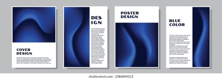 diseño vectorial de la colección de plantillas de afiches oscuros de color azul abstracto
