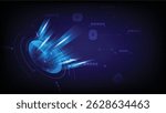 Abstract Blue Data Burst Futuristic Technology Background with Circular Elements