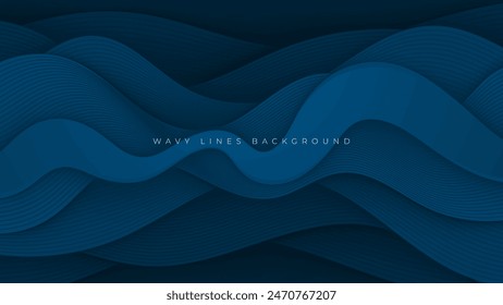 Abstrakter blauer dekorativer Hintergrund Linien Form Textur Design Vektorgrafik