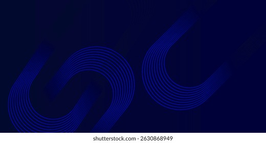 Abstract Blue Design with Curved Lines and Minimalist Aesthetic