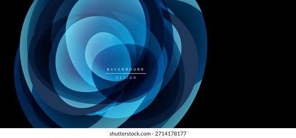Das abstrakte blaue Design verfügt über konzentrische Kreise, die einen dynamischen visuellen Effekt erzeugen. Moderner, eleganter Hintergrund für verschiedene Projekte geeignet.