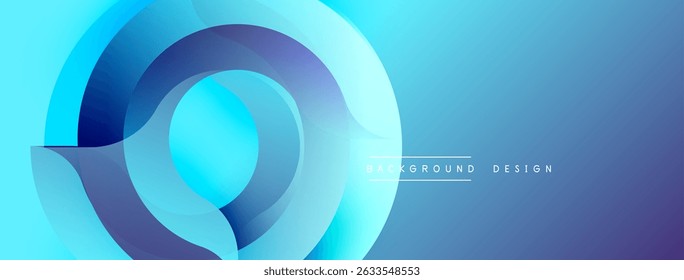 Abstract blue design features flowing shapes, gradients. Modern, dynamic composition creates visual interest. Smooth curves suggest movement.