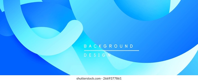Abstraktes blaues Design mit fließenden Formen, Farbverläufen. Moderne Ästhetik geeignet für digitale Hintergründe, Präsentationen. Saubere, einfache Zusammensetzung.