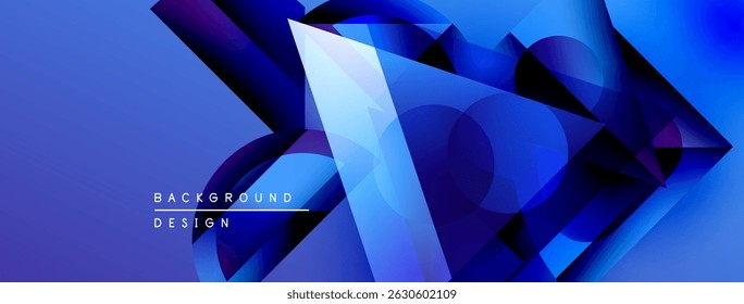 O design azul abstrato apresenta formas geométricas, gradientes, composição dinâmica. Fundo moderno adequado para projetos digitais.