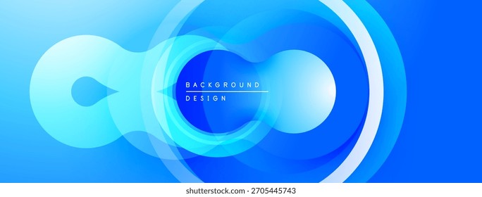 El diseño azul Abstractas presenta círculos en capas, creando un efecto visual dinámico. Estética moderna y limpia adecuada para fondos.