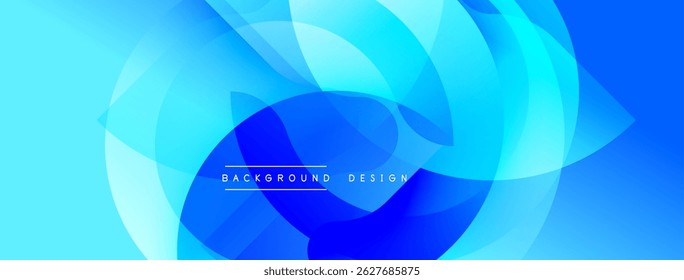 Abstract blue design. Flowing shapes create dynamic visual effect. Modern gradient background suitable for digital projects.