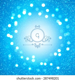 Abstract blue design with mono lin vignette. Vector illustration