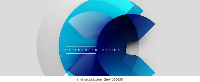 Abstractas diseño azul. Los círculos superpuestos crean elementos gráficos modernos. Estilo minimalista, adecuado para fondos, presentaciones.