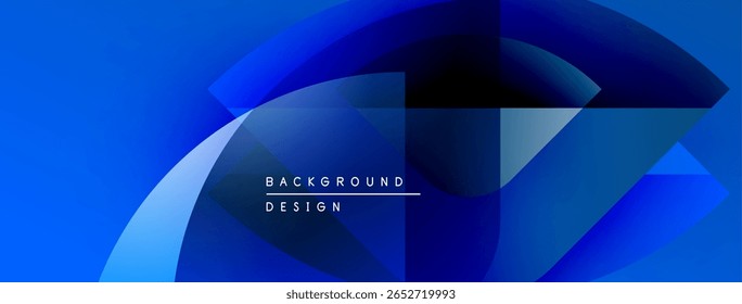 Abstract blue design. Overlapping shapes create dynamic visual effect. Modern background suitable for digital projects.