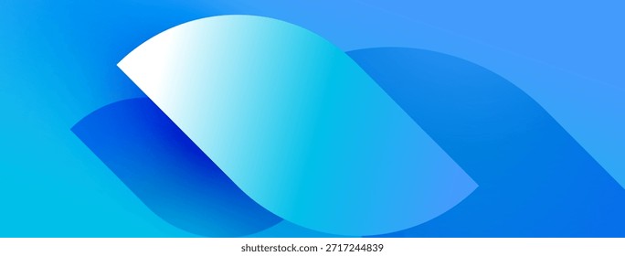 Projeto azul abstrato. Formas sobrepostas criam um visual fluido e moderno. Óculos de gradiente sugerem profundidade, tecnologia. Estética simples e limpa.