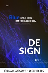 Abstraktes blaues Design mit geringer Feldtiefe, simuliert durch Farbverläufe der Vektorillustration
