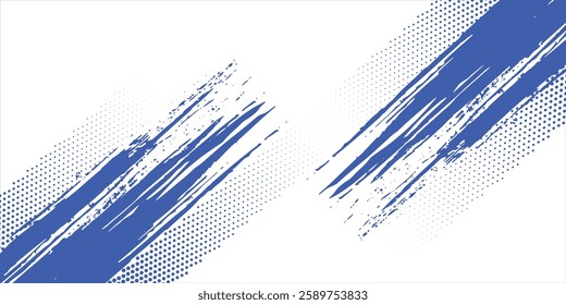 Abstract Blue Diagonal Line Grunge Texture In White Background