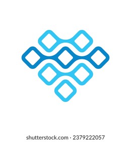 abstract blue diamond logo icon vector design