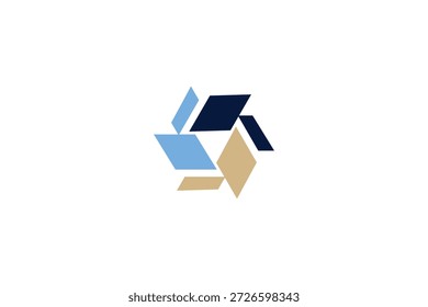 Diseño abstracto del Vector del icono del logotipo del diamante azul