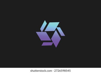 Diseño abstracto del Vector del icono del logotipo del diamante azul