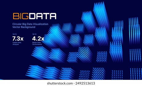 Abstract Blue Digital Background. Digital Big Data Flow in Cyberspace. Data Communication and Transfer of Data Structures. Futuristic Information Technology Concept. Vector Illustration.