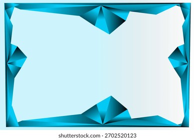Abstract blue digital background with geometric polygonal border, ideal for tech and modern design use.