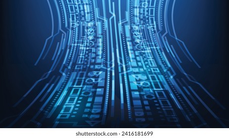 abstract blue digital background with blue lighting. futuristic information technology concept