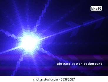 Abstract blue digital background with star. Vector