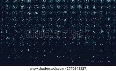 Abstract blue digital binary code data stream fading downwards on a dark background with technology