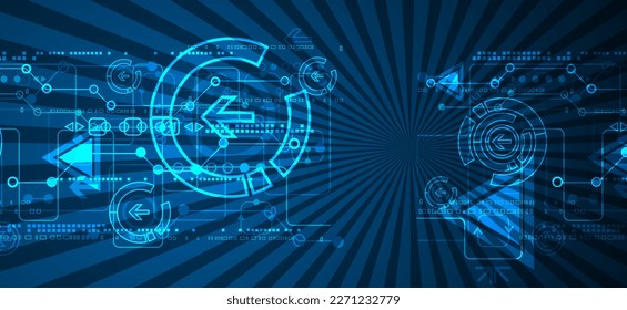 Abstract blue digital communication technology background.