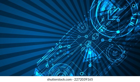Resumen del fondo azul de la tecnología de comunicación digital.