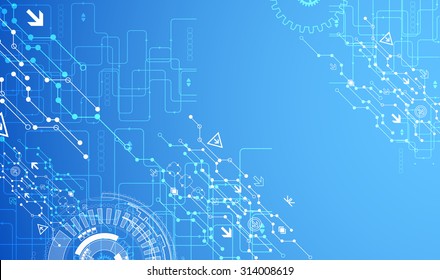 Abstract blue digital communication technology background. Vector illustration