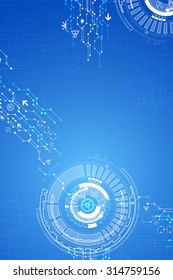 Abstract blue digital communication technology background. Vector illustration