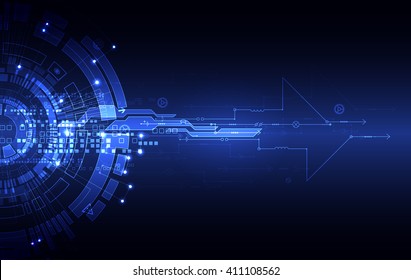 Abstract blue digital communication technology background. Vector illustration