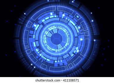 Abstract blue digital communication technology background. Vector illustration