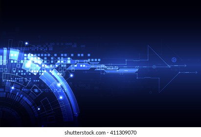 Abstract blue digital communication technology background. Vector illustration