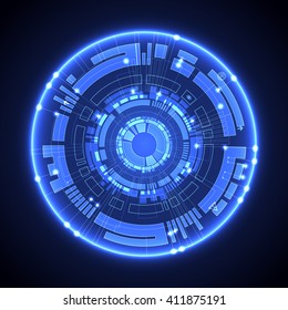 Abstract blue digital communication technology background. Vector illustration
