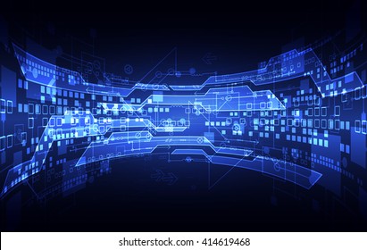 Abstract blue digital communication technology background. Vector illustration