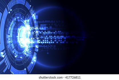Abstract blue digital communication technology background. Vector illustration