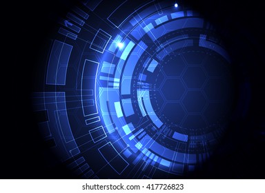 Abstract blue digital communication technology background. Vector illustration