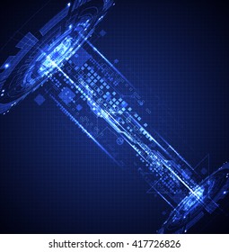 Abstract blue digital communication technology background. Vector illustration